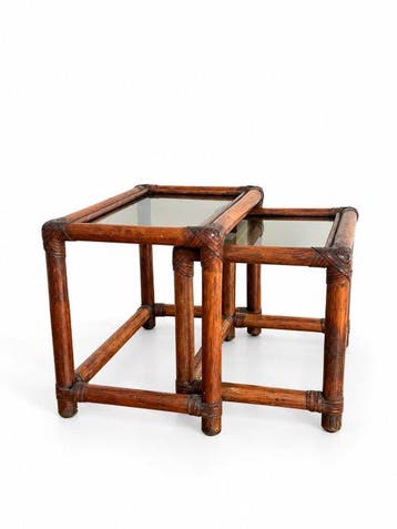 Tables gigognes (2) - Bambou, Rotin, Verre, Antiquités & Art