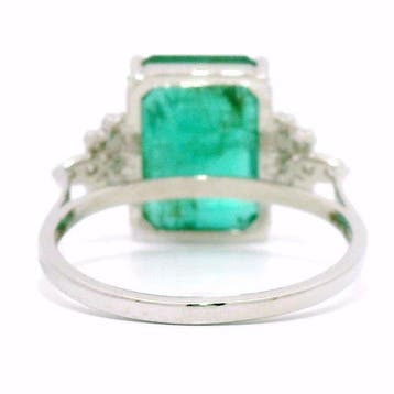 Ring Platina - 6.32ct. tw. Smaragd - Diamant - Transparante