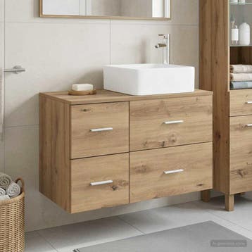 vidaXL Badkamermeubel Set 2 st Artisanaal eiken Bewerkt hout, Verzenden