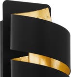 EGLO Elizondo Wandlamp - E14 - 27 cm - Zwart/Goud, Verzenden