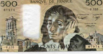 France Frankreich Pick 156 500 Francs Pascal 07 01/1982 Y..., Verzenden, België