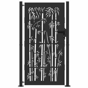 vidaXL Tuinpoort met slot Zwart 110 x 180 cm Gepoedercoat, Verzenden, Nieuw