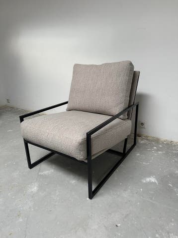 De Rebellenclub Milan Fauteuil - Bloq 05 Beige - Ongebruikt, Verzenden, Minder dan 75 cm, Zo goed als nieuw, 75 tot 100 cm