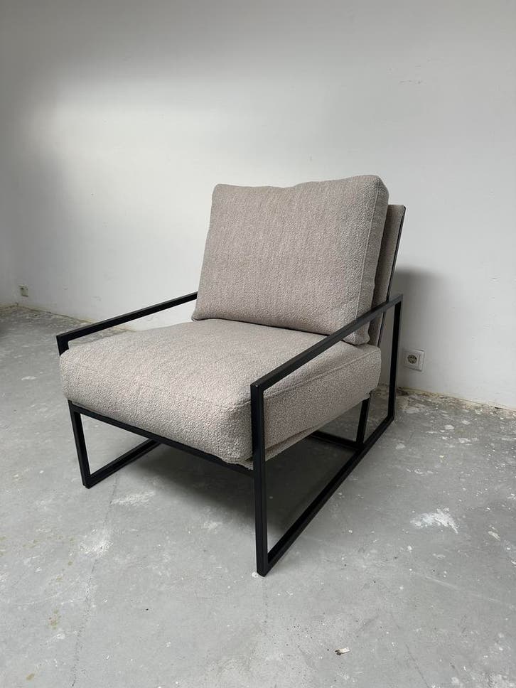 De Rebellenclub Milan Fauteuil - Bloq 05 Beige - Ongebruikt, Maison & Meubles, Fauteuils, Envoi