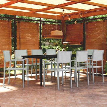 vidaXL 9-delige Tuinset wit, Verzenden, Tuinset