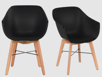 2dekans | 2x Hartman Iris Stoel | Black, Tuin en Terras, Ophalen of Verzenden, Nieuw