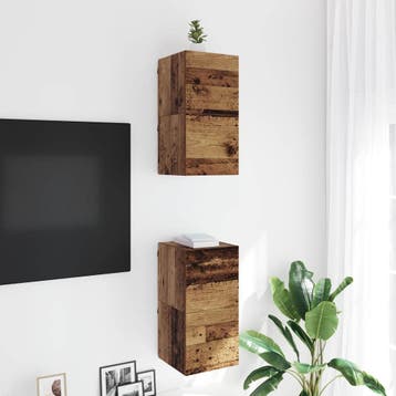 vidaXL Wandgemonteerde TV-kast Oud hout Bewerkt hout, Verzenden, Nieuw