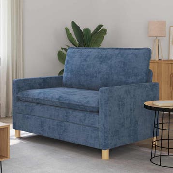 vidaXL bank / zetel Blauw 126 x 81 x 87,5 cm Polyester, Verzenden, Nieuw