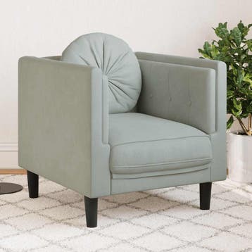 vidaXL Fauteuil met kussen fluweel lichtgrijs, Huis en Inrichting, Verzenden, Nieuw
