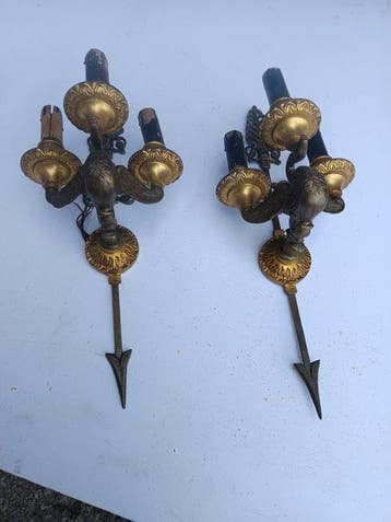Wandkandelaar - Brons