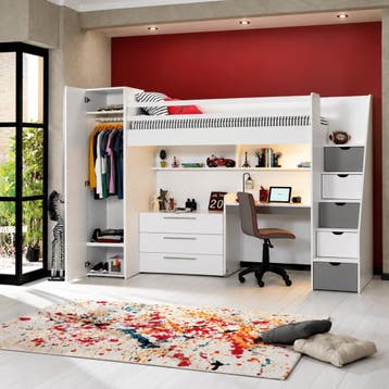 Almila Neo Complete Kinderkamer Set Hoogslaper met Bureau La, Nieuw