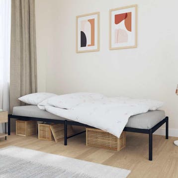 vidaXL Bedframe metaal zwart 90x200 cm, Maison & Meubles, Verzenden