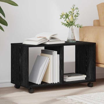 vidaXL Bijzettafel Zwart Eiken 72 x 33 x 42,5 cm Bewerkt, Verzenden