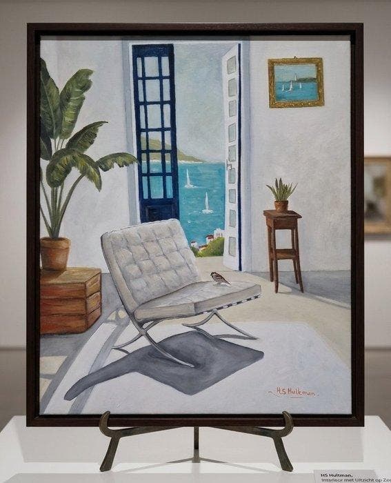 Lodewijk Busing / HS Hultman - Uitzicht op zee, Antiquités & Art, Art | Peinture | Moderne