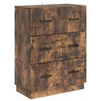 vidaXL Ladekast Gerookt eiken 66 x 34,5 x 87 cm Bewerkt hout, Huis en Inrichting, Kasten | Overige, Verzenden, Nieuw