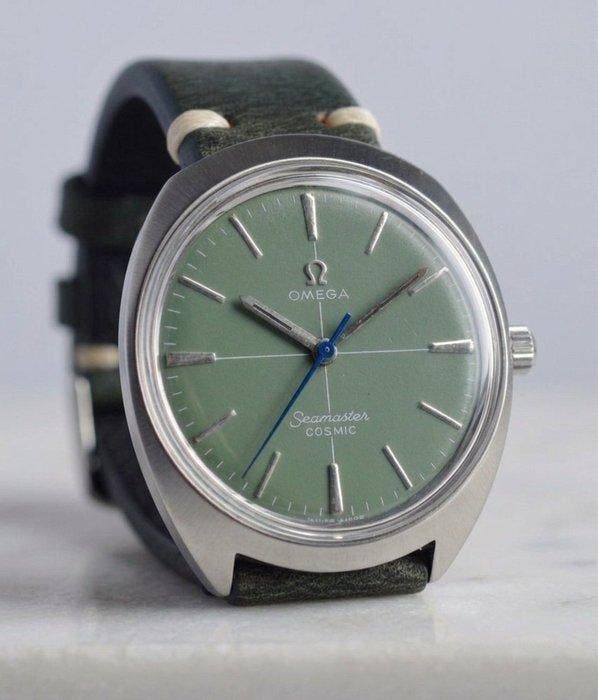 Omega - Vintage Seamaster Cosmic – Olive Green Dial –, Bijoux, Sacs & Beauté, Montres | Hommes