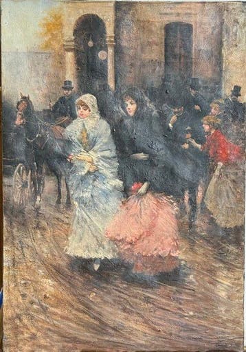 Scuola europea (XIX-XX) - Scena Parigina