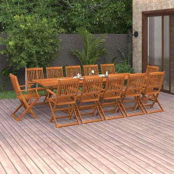 vidaXL 13-delige Tuinset 280x90x75 cm massief acaciahout, Tuin en Terras, Verzenden, Nieuw, Tuinset