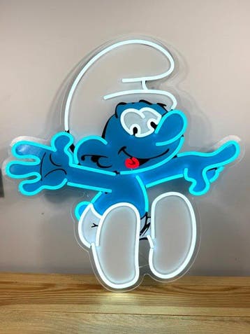 Schtroumpf - Enseigne lumineuse au néon - Plexiglass
