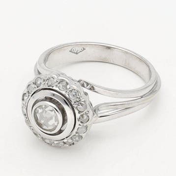 Bague - 18 carats Or blanc Diamant (Naturelle), Bijoux, Sacs & Beauté, Bagues