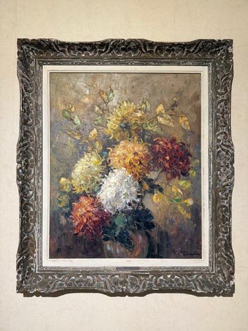 André Béronneau (1886-1973) - Weelderige chrysanten, Antiek en Kunst