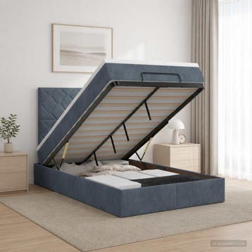 vidaXL Ottoman bed met matras Donkergrijs 120 x 200 cm, Verzenden