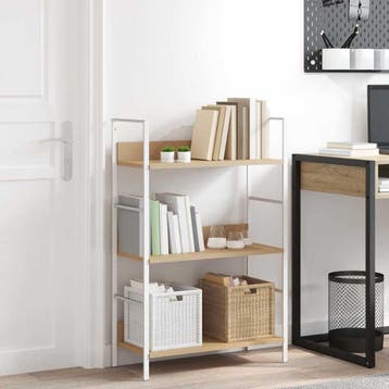 vidaXL Boekenkast 3 schappen 60x27,6x90,5 cm bewerkt hout, Verzenden, Nieuw