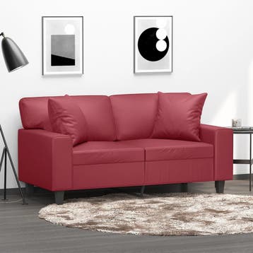 vidaXL Tweezitsbank / zetel met sierkussens 120 cm kunstleer, Verzenden