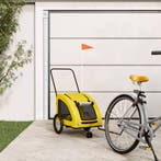 vidaXL Hondenfietstrailer oxford stof en ijzer geel, Verzenden