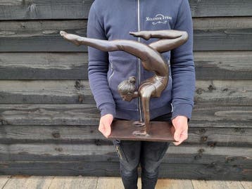 Statue, XL Bronze: Yoga Lady - 37 cm - Bronze - 2026, Antiquités & Art