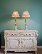 Lampe de table de chevet - Marbre, Laiton, Métal - Paire de