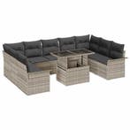 vidaXL Tuinbank Set met kussen met kussen 10 pcs Lichtgrijs, Verzenden, Nieuw