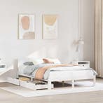 vidaXL Bedframe met lades massief grenenhout wit 160x200 cm, Huis en Inrichting, Slaapkamer | Bedden, Verzenden, Nieuw