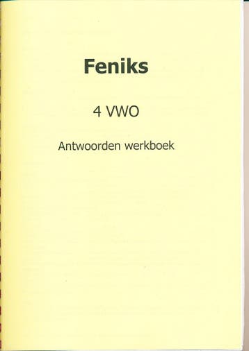 Feniks Antwoorden Werkboek 4 VWO, Boeken, Verzenden, Nieuw
