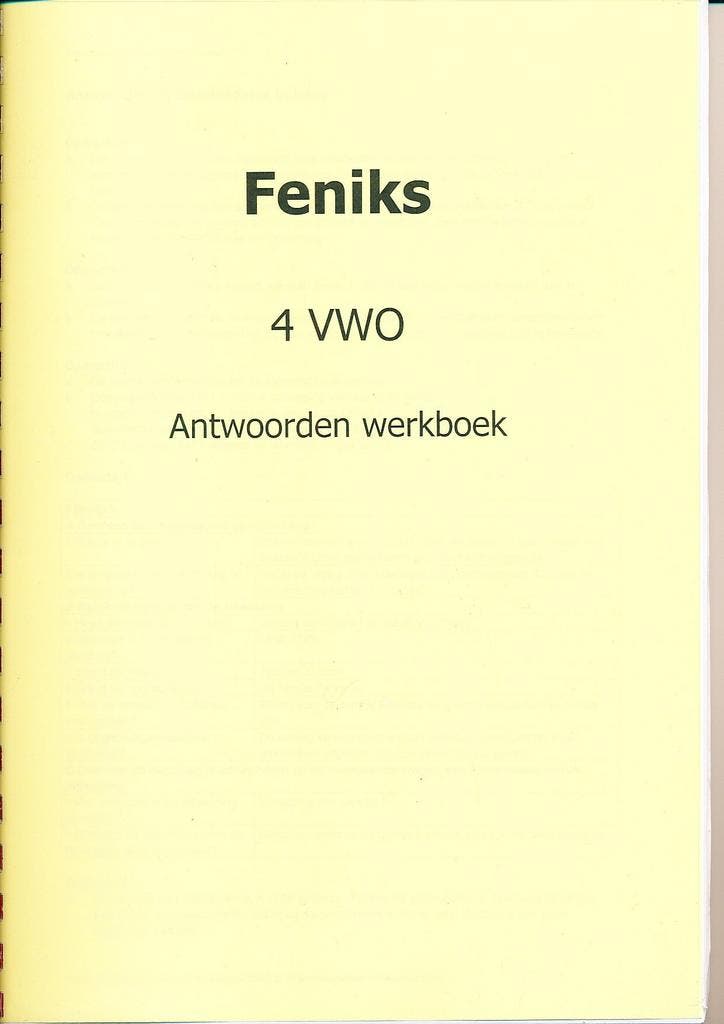 Feniks Antwoorden Werkboek 4 VWO, Boeken, Schoolboeken, Verzenden