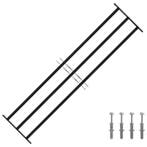 vidaXL Raam Rooster 174 x 45 cm Gepoedercoat staal Zwart, Doe-het-zelf en Bouw, Raamkozijnen en Schuifdeuren, Verzenden, Nieuw