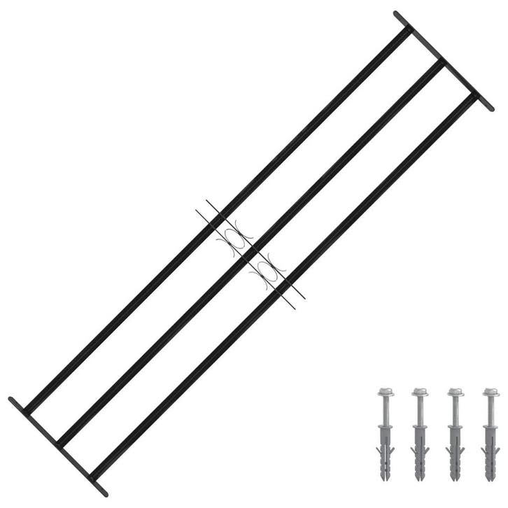 vidaXL Raam Rooster 174 x 45 cm Gepoedercoat staal Zwart, Doe-het-zelf en Bouw, Raamkozijnen en Schuifdeuren, Nieuw, Verzenden
