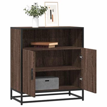 vidaXL Dressoir 68x35x76 cm bewerkt hout bruin eikenkleur, Verzenden
