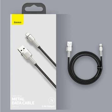 USB Oplaadkabel voor iPhone Lightning - 2 Meter - Gevlochten, Télécoms, Téléphonie mobile | Chargeurs pour téléphone, Verzenden