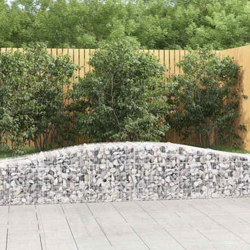 vidaXL Schanskorven 4 st gewelfd 400x50x40/60 cm ijzer, Verzenden, Nieuw