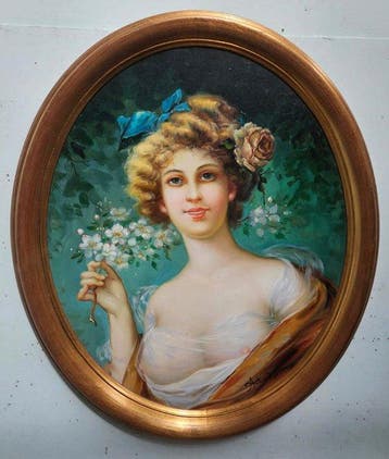 Da Emile Vernon (XX) - Bellezza in fiore, Antiek en Kunst