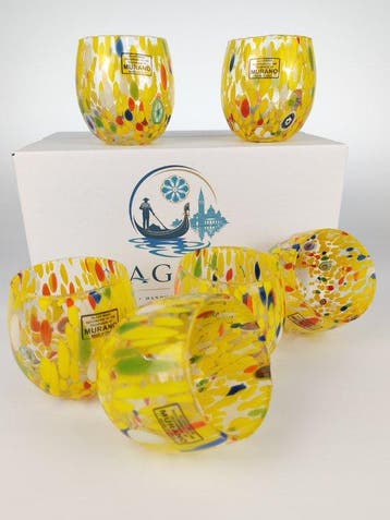 LAGUNA - Drinkservies (6) - Muranoglas - 6 GOTI ROUND