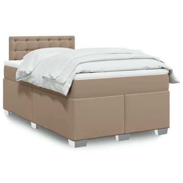 vidaXL Boxspring met matras kunstleer cappuccinokleurig, Verzenden, Nieuw