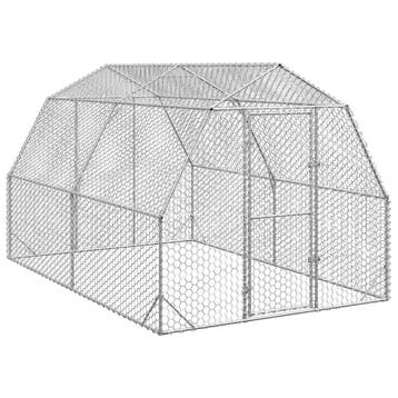 vidaXL Kippenren 2,5x4x2,25 m gegalvaniseerd staal, Verzenden, Nieuw