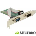 Delock 89555 PCI Express x1-kaart naar 2 x serile RS-232, Verzenden, Nieuw
