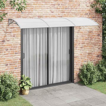 vidaXL Deurluifel 300x100 cm polycarbonaat grijs, Verzenden