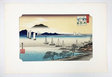Omi Hakkei – Yahashi Kikan () Ukiyo-e - Utagawa
