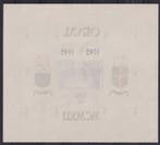 België 1942 - Orval blok 5F+15F blauw, Engelse cijfers,, Gestempeld