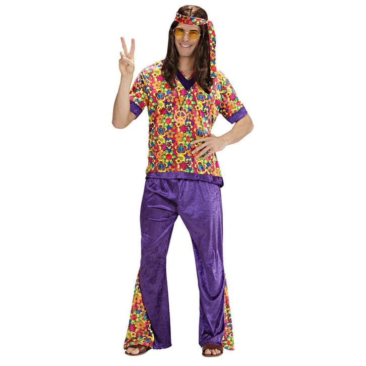 Hippie 60S Kostuum Gekleurd Heren, Kleding | Heren, Carnavalskleding en Feestkleding, Nieuw, Verzenden