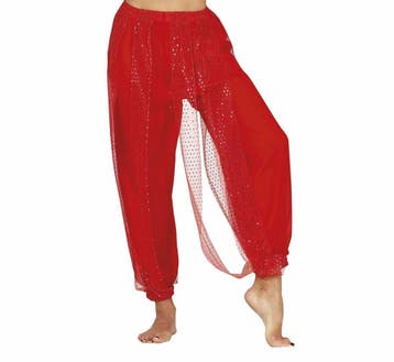 Buikdanseres Broek Rood Dames, Verzenden, Nieuw